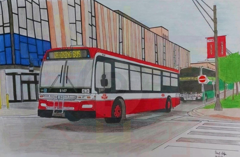 patrick5204__'s tweet photo. Although I go to @RyersonU @RYSURP, I do miss seeing buses at @yorkuniversity @YorkULAPS.
Depicted is Accolade East with a TTC & GO Bus.
@TTChelps @TTCStuart @ttcdesign @Metrolinx @GOtransit @Spacing @cityoftoronto @JohnTory
#TTCArt #TransitArt #YorkUniversity #GOTransit https://t.co/JnF5GAKNWb