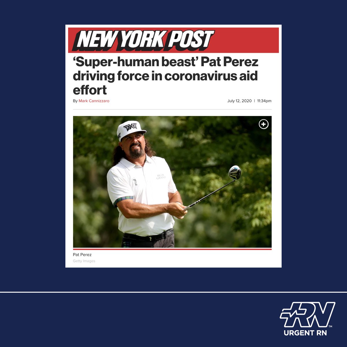 Pat Perez is more than just an outstanding golfer, he has also been aiding <a href="/UrgentRN/">Urgent Response Network</a> in providing proper PPE to those in need! We are growing like wildfire thanks to the support of Perez.