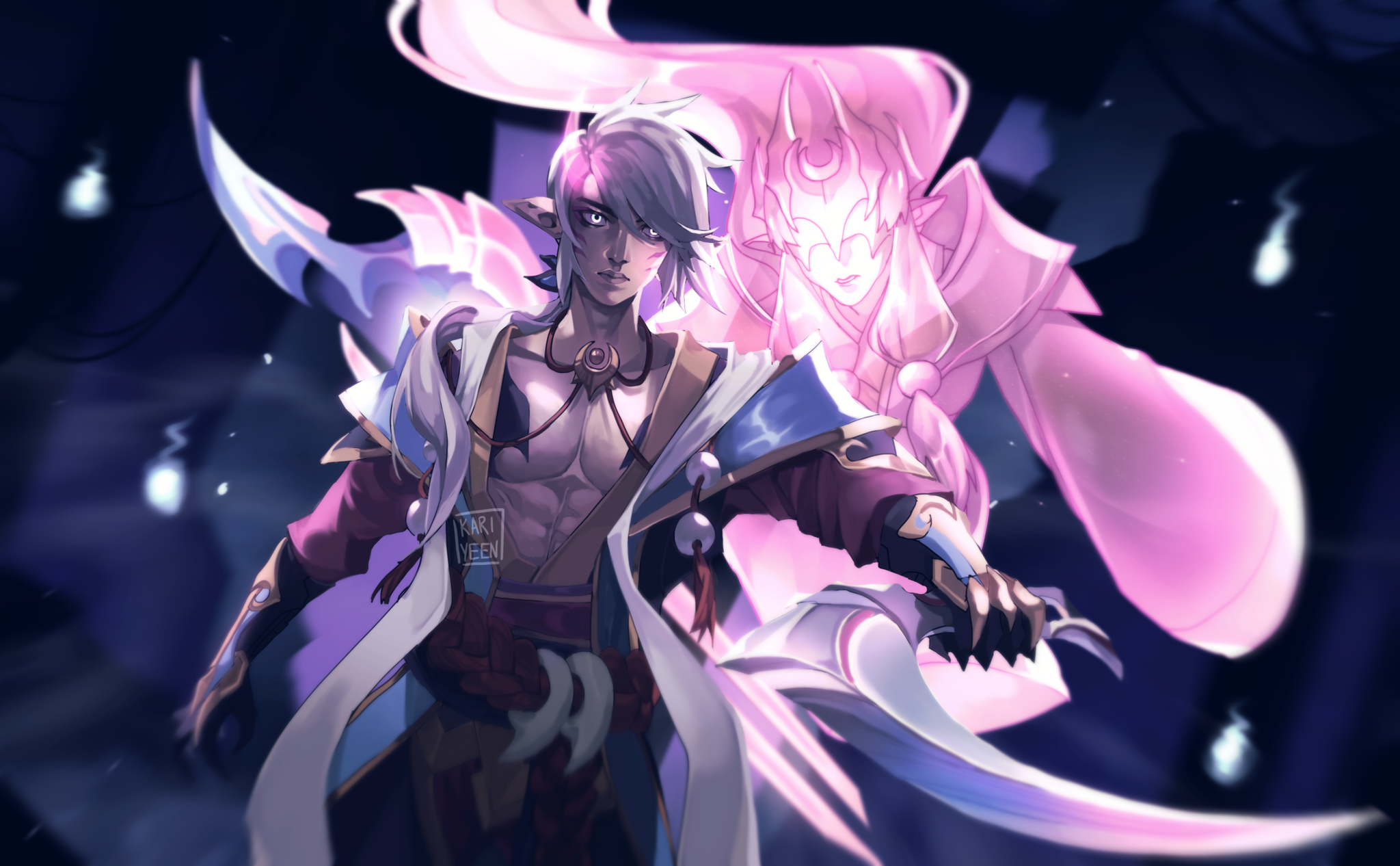 “I wanted a new skin for my main so I drew Spirit Blossom Aphelios. 