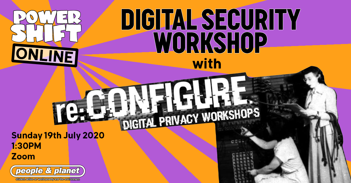 There are still some spaces left on our #PowerShift2020 Digital Security Workshop 🔥

<a href="/reconfigure2020/">re:configure</a> are a feminist collective that wants to make information on digital privacy accessible and available to all ✊ 

Make sure you get your spot 👉eventbrite.co.uk/e/power-shift-…