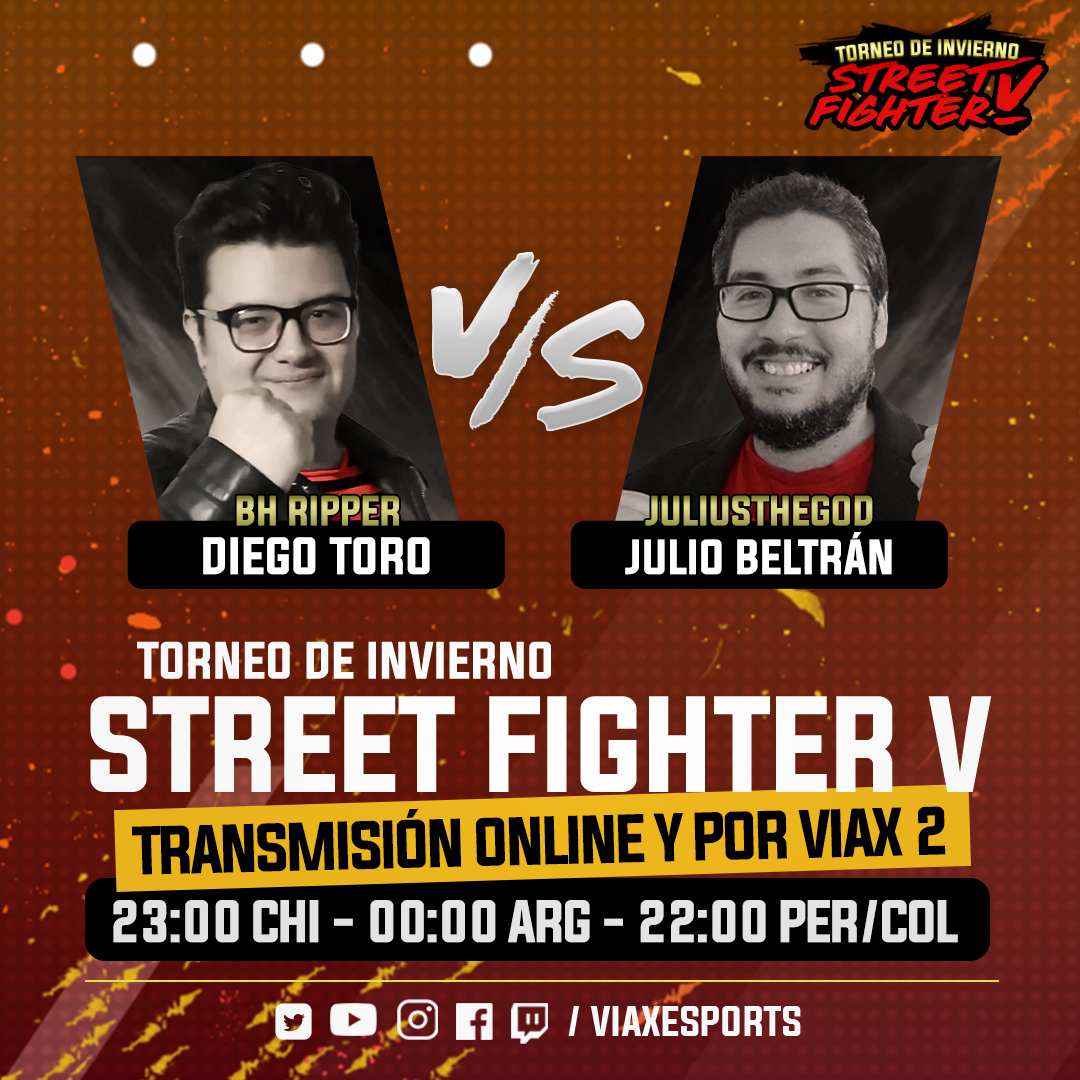 viaxesports's tweet photo. HOY seguimos con la 3era ronda del Torneo de Invierno #SFV 👊💥
@Pikoroperu V/S @traxco87
@bst_diego V/S @JuliusTheGod_
@Fighter_cl V/S @NeroTheBoxer
¡No te pierdas ninguna pelea! 🔥 23H por #VIAX2 y nuestras redes sociales 😉
@ManuAlcaino @Icatasalazaro @PHD_Guerrero https://t.co/oZAzFtBspb