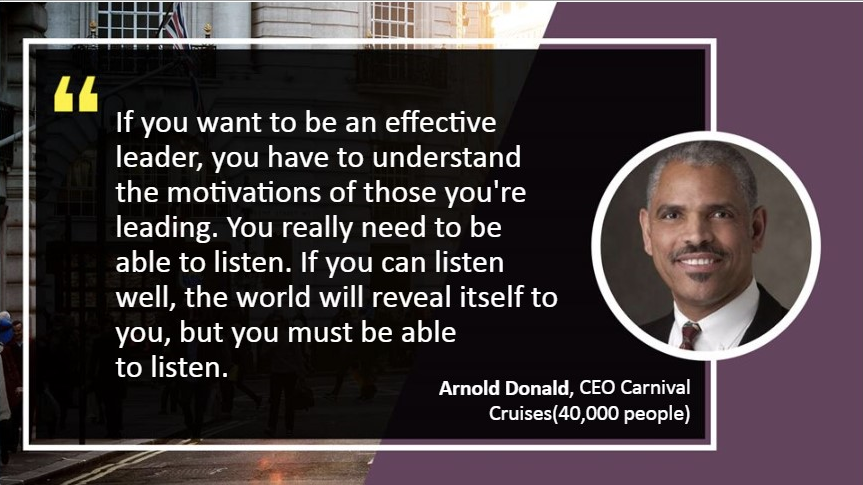 cmhuerta's tweet image. Great to see our CEO quoted in @jacobm&apos;s Future of Leadership presentation at #CommsBootcamp re: the skill of being &quot;The translator.&quot;  I can vouch for how much he values diversity of voices.  (But Carnival Corp is closer to 120K people!)