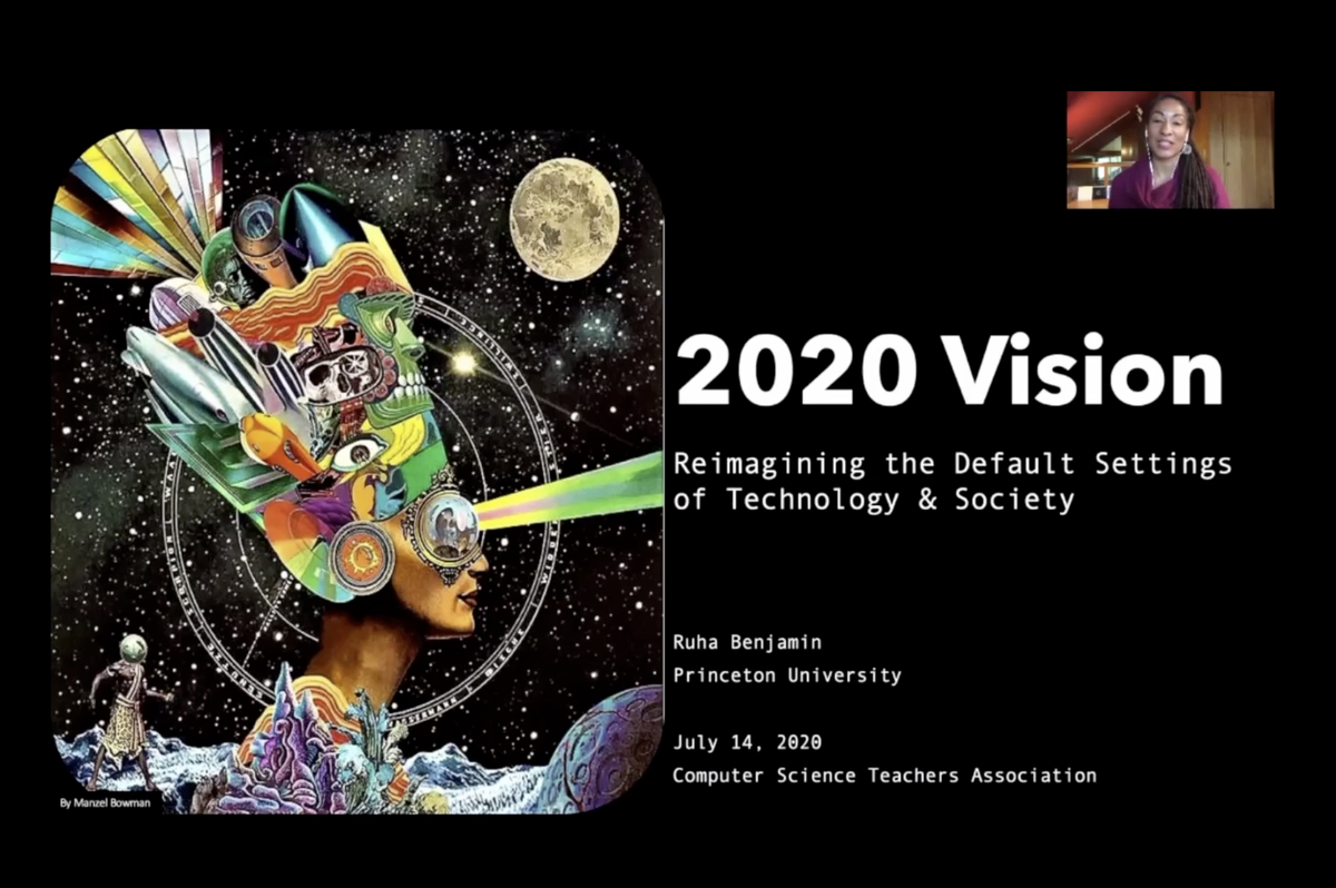 ChienforSTEM's tweet photo. Eye-opening keynote from @ruha9 at #CSTA2020 this morning. Inequity exists in #CS history. As educators, we need to unpack the inequities and look at how we can create new patterns that are equitable and inclusive.
#CSforALL #CSforCA #CSforSD #STEM https://t.co/eOpMnTkRGn