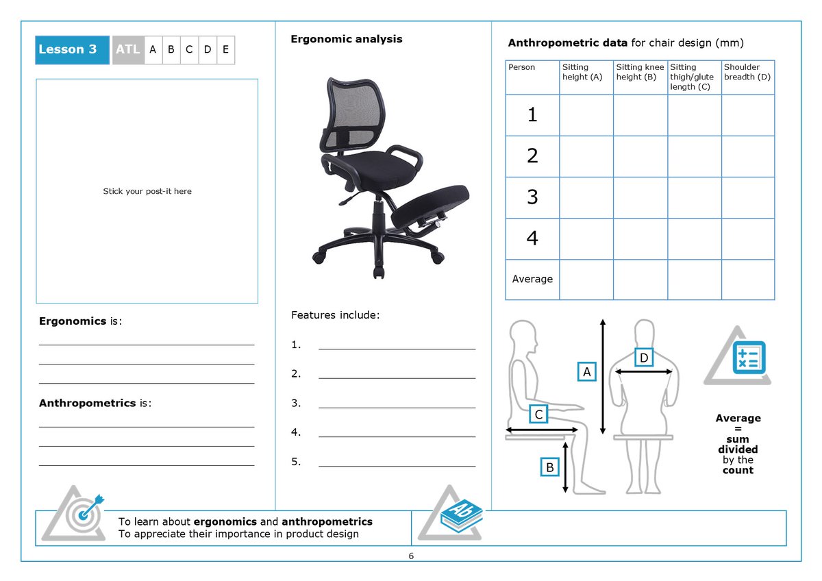 TRS_DesTech's tweet photo. KS3 chair project, Lessons 2 and 3 ✅#userprofiling #ergonomics #dtmaths. Next up, my take on #structures, #forces and #mechanisms https://t.co/mqSZLU7lHR