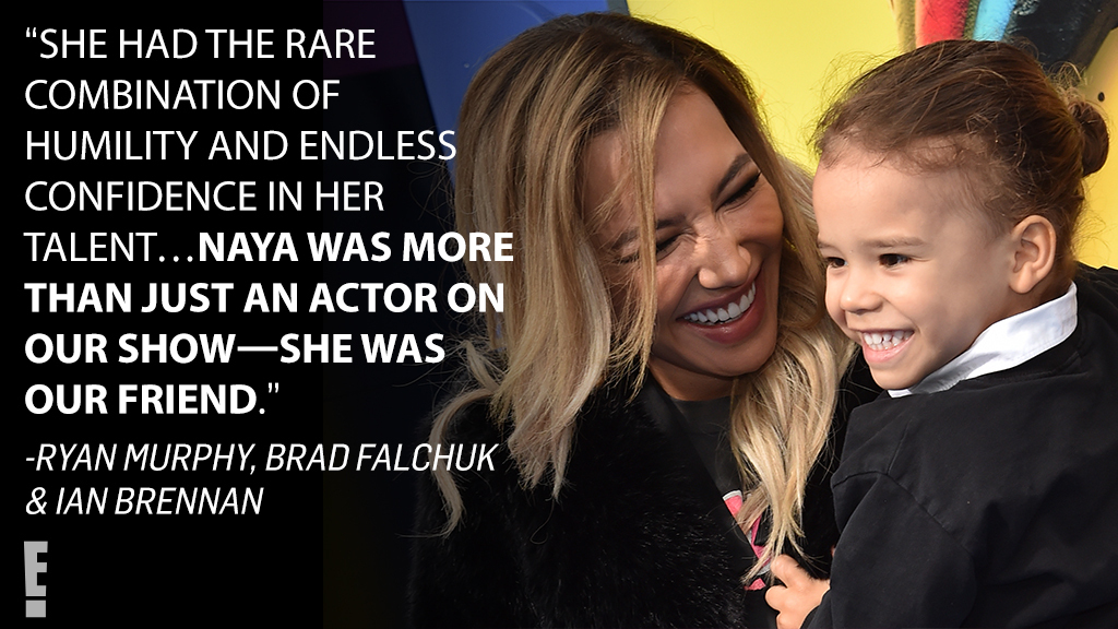 enews's tweet photo. In an emotional message, the creators of #Glee paid tribute to Naya Rivera and revealed their plan to create a college fund "for the beautiful son Naya loved most of all." https://t.co/njtwXOfkkB https://t.co/EnQYwVd78U