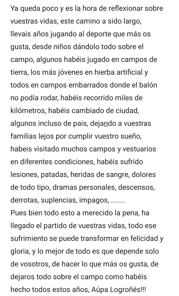 mikyfredy's tweet photo. A llegado el momentochicos, por vuestras familias, amigos y aficion @MiguelSantos7 @miguel13mart @Jaime_Paredes90 @AntonioAsencio1 @cesarcaneda4 @jerrasti4 @rubenmartinez23 @AlvaroArnedo @I_saenz #aporelAscenso #udlog #ganaralcastellon #forzalogro #AupaLogroñes https://t.co/UPfD0HiGdB