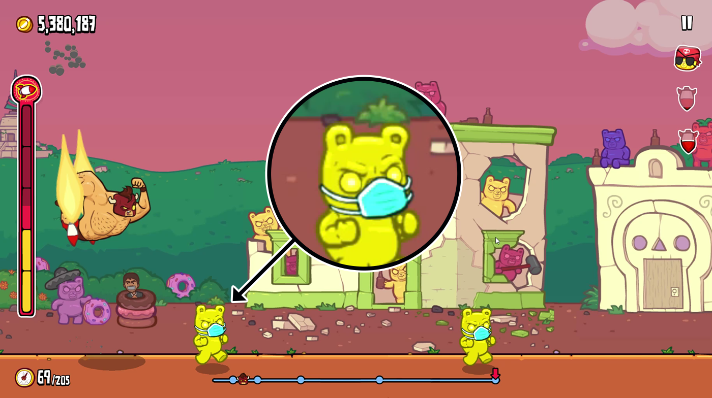 Juicy Beast on Twitter: "New #BurritoBisonLaunchaLibre update!! [1/2] New  "Distancing" mod: Gummies that stay away from each other have a higher $$$  value 😷💰 https://t.co/4ORoXfywTE" / Twitter