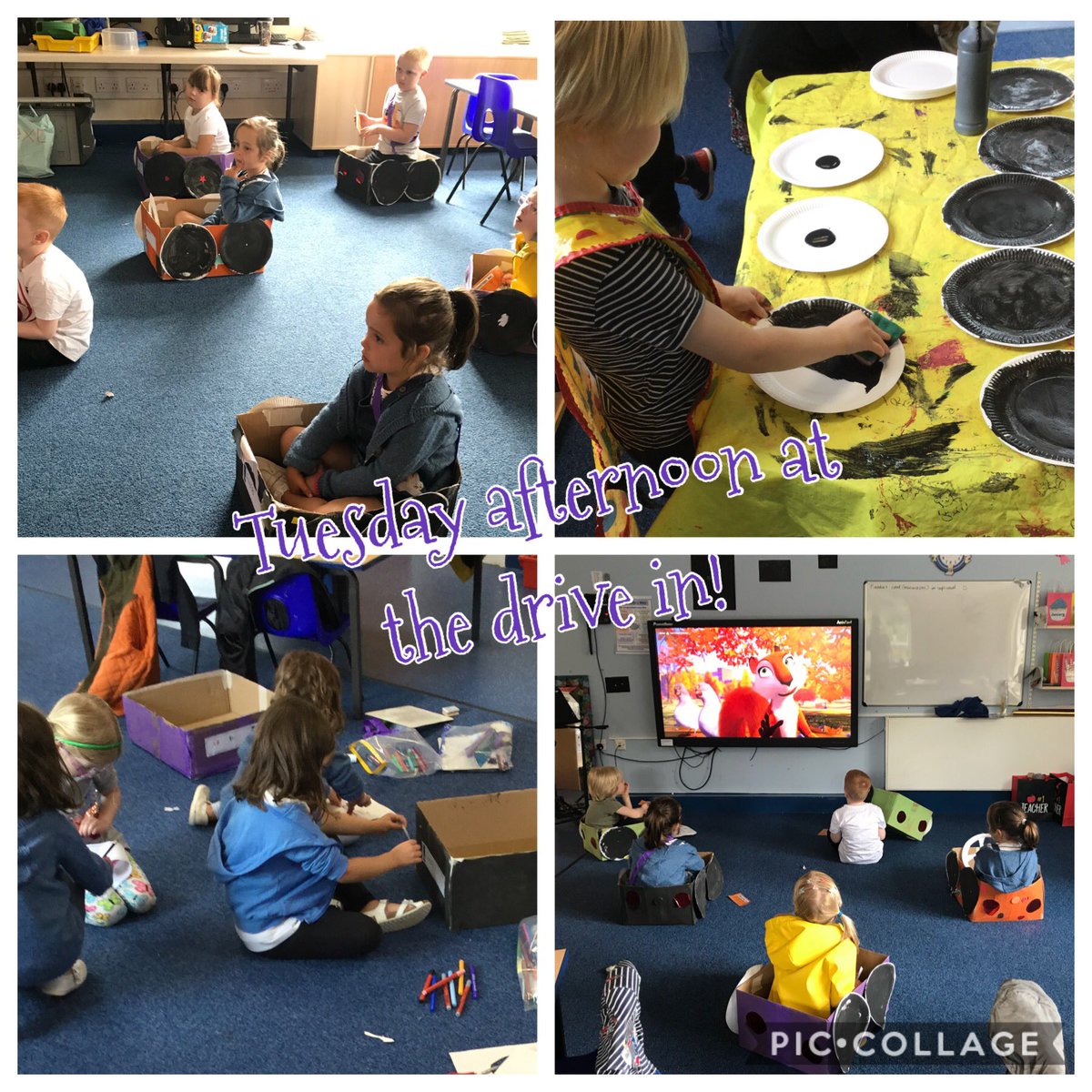 whalley_ce's tweet photo. Bubble 2 had lots of fun the past few days preparing our cars for an afternoon today at the drive in! We had lots of tasty treats and enjoyed a film on our last day together before the summer break. Thanks to @WeSellTek for the kind donation of boxes. #endofterm #summerholidays https://t.co/ppumqs5Laj