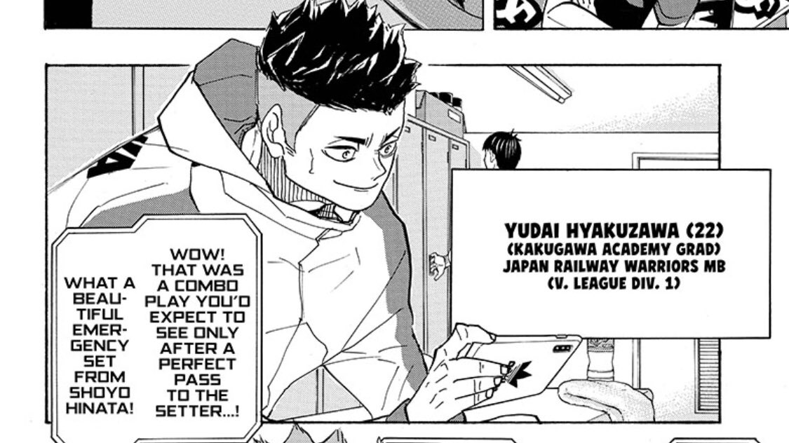 Can we take a minute to talk about Hyakuzawa?? Starting volleyball in high school as a complete novice who only had lukewarm feelings about the sport, to playing professionally in a Division 1 team and later representing the country on the national team??? My BOY 