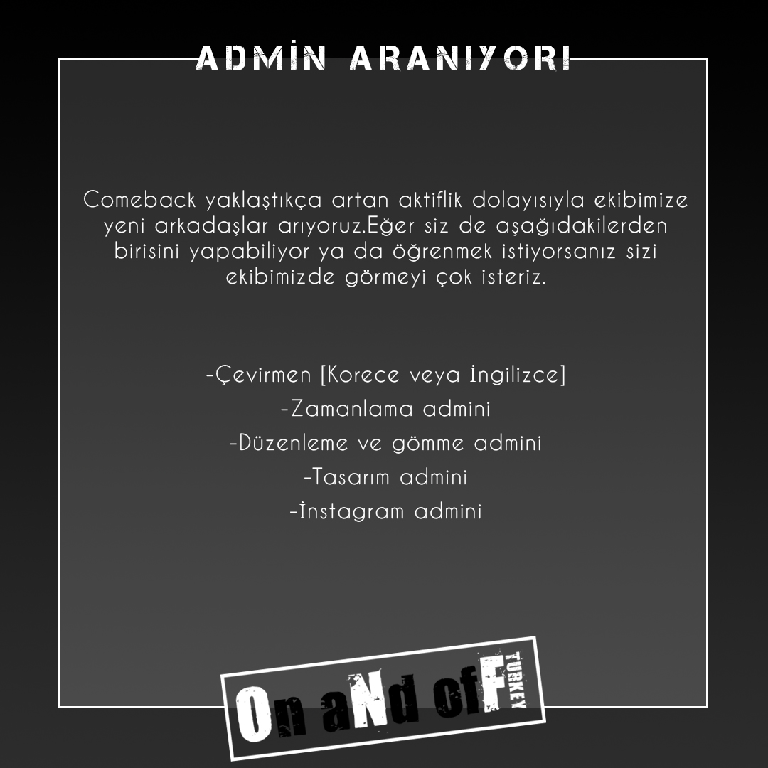 ADMİN ALIMI ||

Biricik ONF'umuzu seven ve aramızda olmak isteyen herkesi ekibimize davet ediyoruz!! Bizimle olmak isterseniz lütfen çekinmeden formu doldurun🥰💖

➡️forms.gle/fa41MWg8bEwZvN…