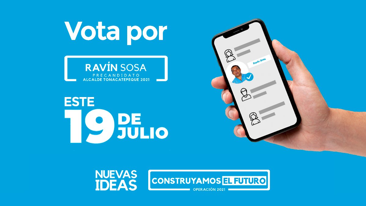 RavinSosa's tweet photo. No te quedes sin participar en las próximas elecciones de este 19 de julio, espero contar con tu voto de apoyo. 
Válida tus datos ingresando a https://t.co/sWviFjJVG4 desde tu celular, tablet o computadora y empecemos a construir una nueva historia para Tonacatepeque. https://t.co/dZgjvlUuVD