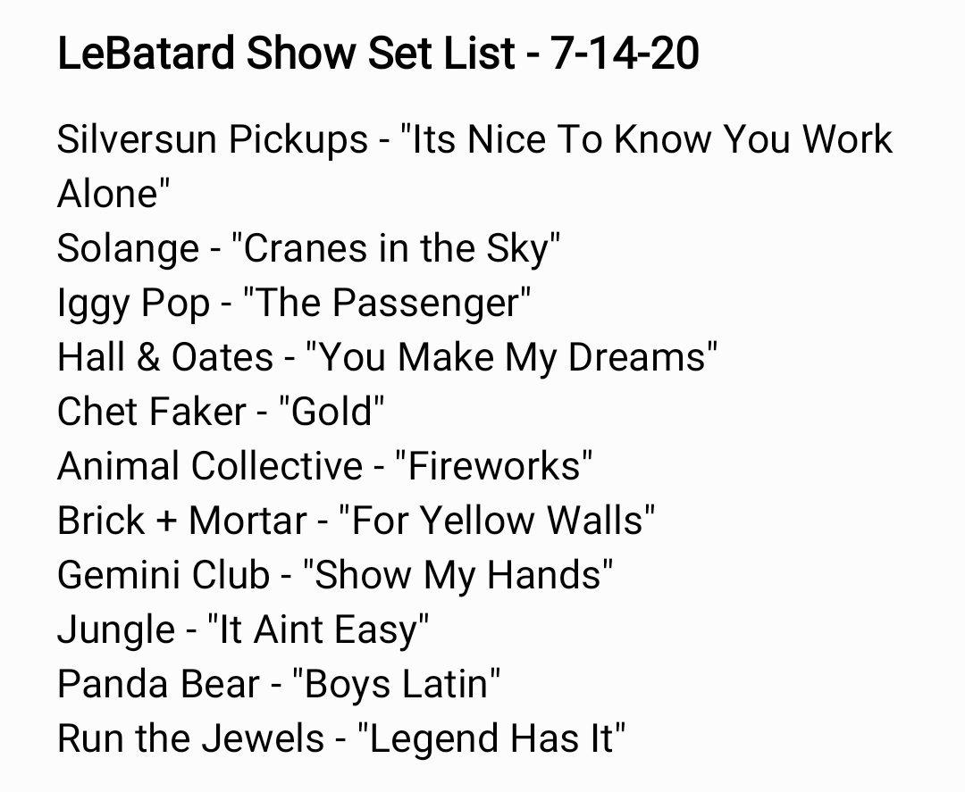 roybelly's tweet photo. Here's today's music playlist from today's @LeBatardShow #DLSPlaylist https://t.co/0Tu9cBWLoF