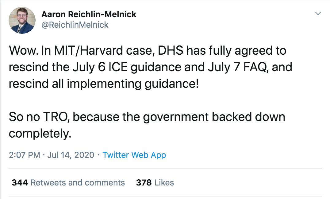 GradLaborOrg's tweet photo. International students can stay! You, your unions, and your universities gave ICE hell and you WON. #OrganizingWorks https://t.co/Db01HHkl8e