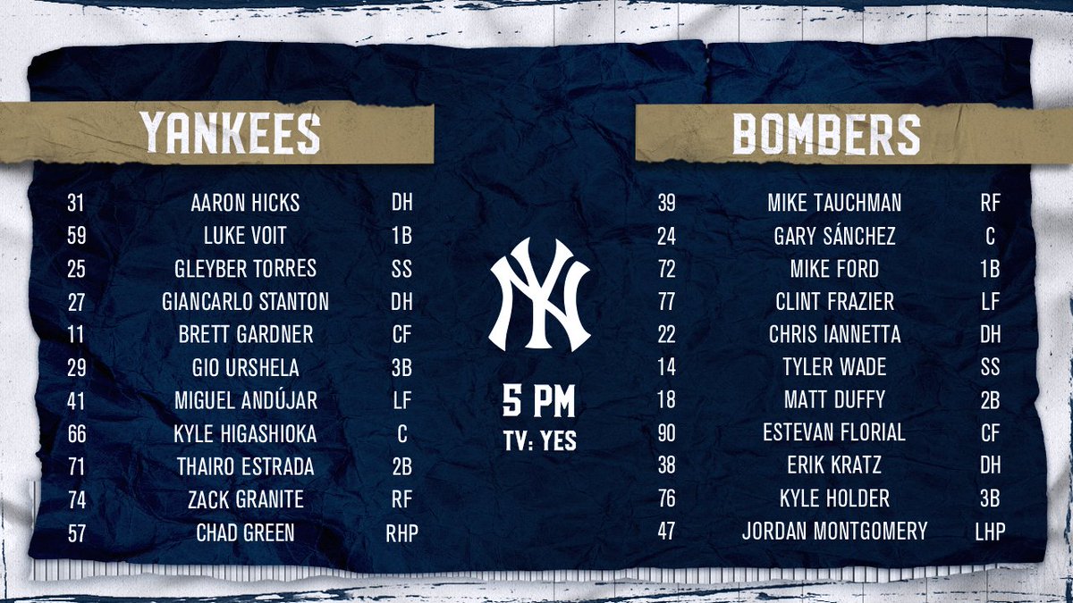 Yankees's tweet photo. Back under the lights in the Bronx: https://t.co/DWswnV53zB