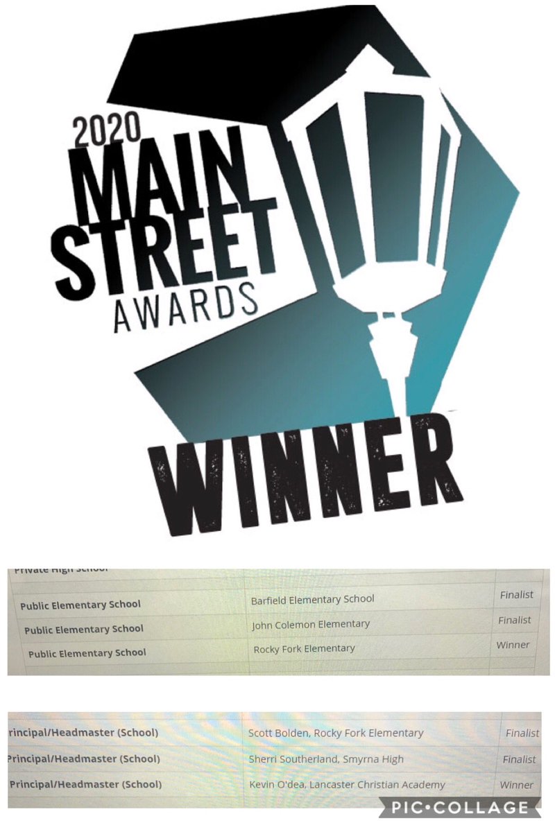 We are proud to be named the winner for best elementary school.  We want to say congrats to JCE &amp; BAR for being named finalist.  We are proud of Mr. Bolden and Dr. Southerland on being named finalist for best principals.