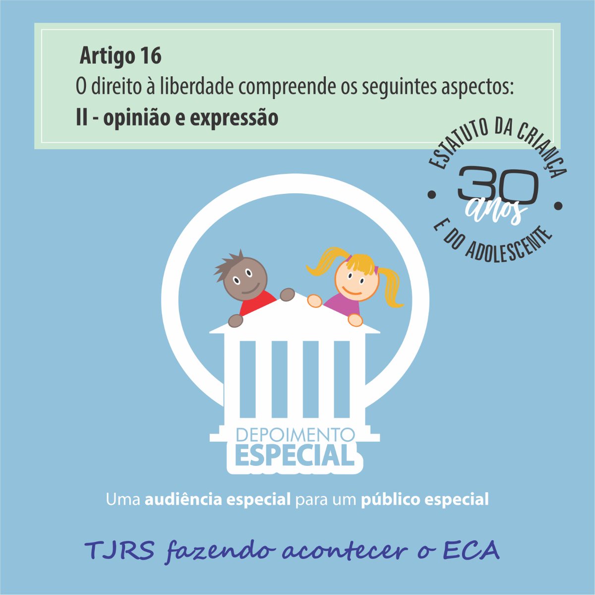 Uma escuta protegida em juízo para crianças e adolescentes vítimas ou  testemunhas de violência. O Depoimento Especial tornou realidade o que diz  o artigo 16 do ECA: é direito da criança e, image size:1200x1200