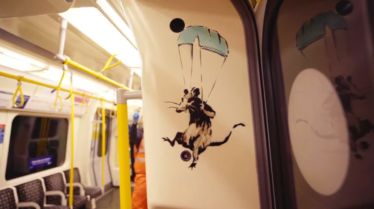 cogitando's tweet photo. La miglior forma d’arte a cui #Banksy dà vita è quella dello stupire.✨ https://t.co/3DrP0QrcVF