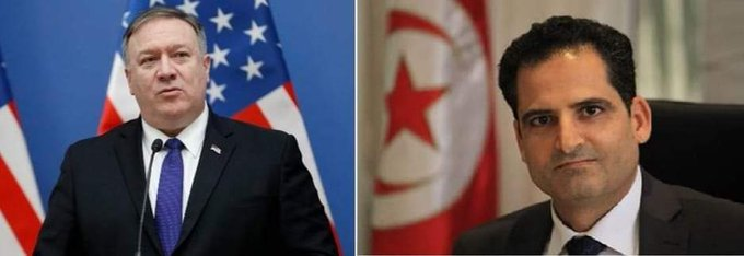 MfaTunisia's tweet photo. Mr. #Erray received a phone call today from his #American counterpart @SecPompeo to discuss bilateral concerns, their strategic nature, and express the keenness to further develop them in various fields.
#Tunisia #United_States_of_America #USA 🇹🇳🇺🇸 https://t.co/WqEzF32Ef9