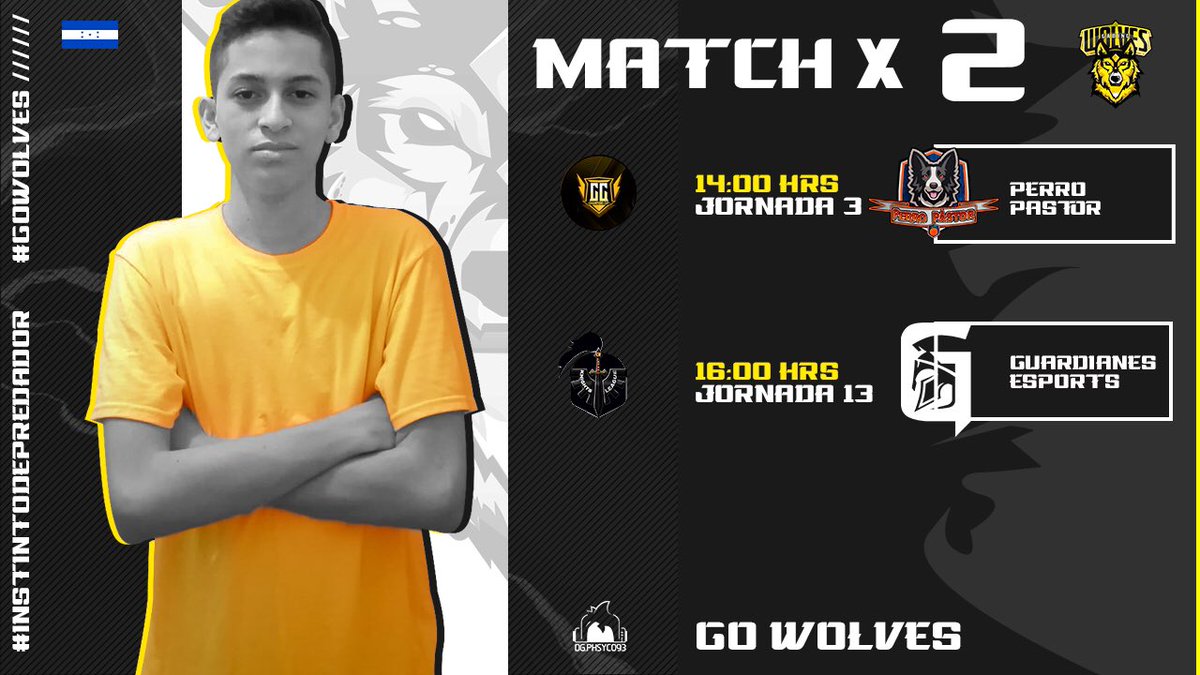 #CR I ¡MATCH DAY!

🏆I @CC2020CR
🆚I <a href="/pastor_perro/">Perro 🐾 Pastor</a>
⏰I 14:00 🇭🇳

🏆I <a href="/SuperLeagueGam1/">Super League Gaming 🌟</a>
🆚I <a href="/Guardianes_GG/">Guardians Esports</a>
⏰I 16:00 🇭🇳

Doble jornada del día, donde buscaremos las dos victorias del día.

#GoWG🐺⚡️