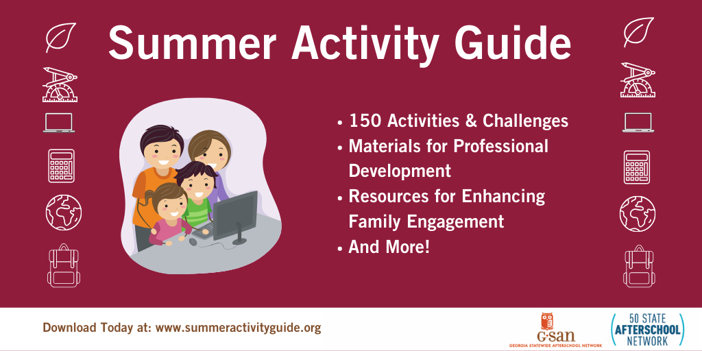 AfterschoolGa's tweet photo. Unit 4, Invention & Imagination, from the #SummerActivityGuide has been released!
Filled with fun and engaging tools, this guide features in-person, virtual, and take-home activities that can be used by providers and families everywhere.
Check it out at https://t.co/5rOiaLd7Fe. https://t.co/YKhHheVpgZ