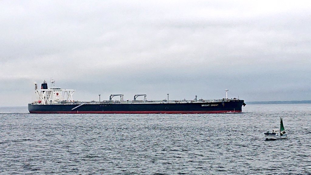 まーすけ در توییتر 世界最大級のタンカー ブライトクレスト と遭遇 戦艦大和より76mも長いです 東京湾フェリーでは珍しい船がいると船内アナウンスで教えてくれます 東京湾フェリー 浦賀水道