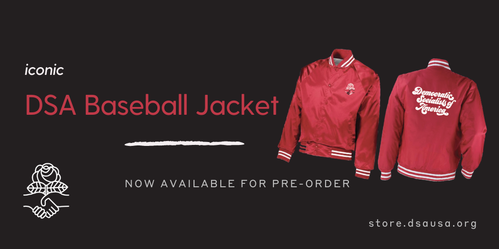 The iconic DSA Baseball Jacket is BACK! Now available for pre-order on the national swag store, order today to receive your jacket by September 1. Show off your DSA pride in style!
store.dsausa.org/dsa-baseball-j…