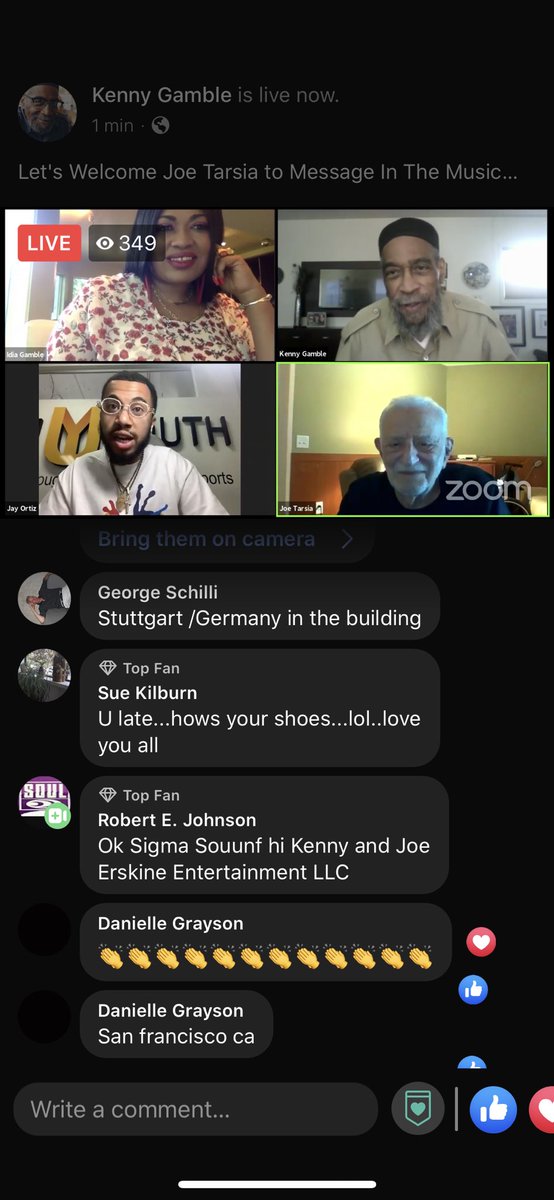 mrkennygamble's tweet photo. Live Now with Mr. Joe Tarsia link in the bio #joetarsia #kennygamble #princessidiagamble #jayortiz #pir #tsop #gamblehuffbell #ghb #mightythreemusic https://t.co/xtv3pSM4qS