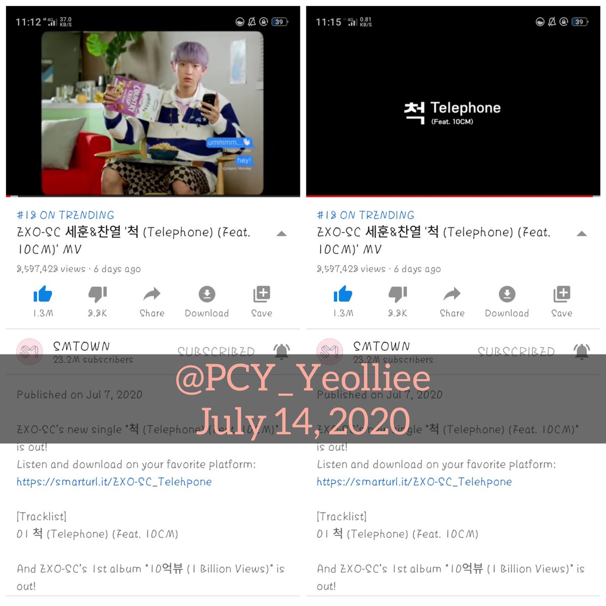 PCY_Yeolliee's tweet photo. July 14, 2020 ❁✿❀
#SEHUN_CHANYEOL #세훈_찬열
#1BillionViews
#EXOSC1BViewsNewEra
#TelephoneByEXOSCft10CM
#Telephone_EXOSC
#EXOSC_1BillionViews
#세훈 #찬열
#10억뷰 @weareoneEXO
#SEHUN #CHANYEOL #EXO_SC #10억뷰 https://t.co/JKtUDxS6PJ
