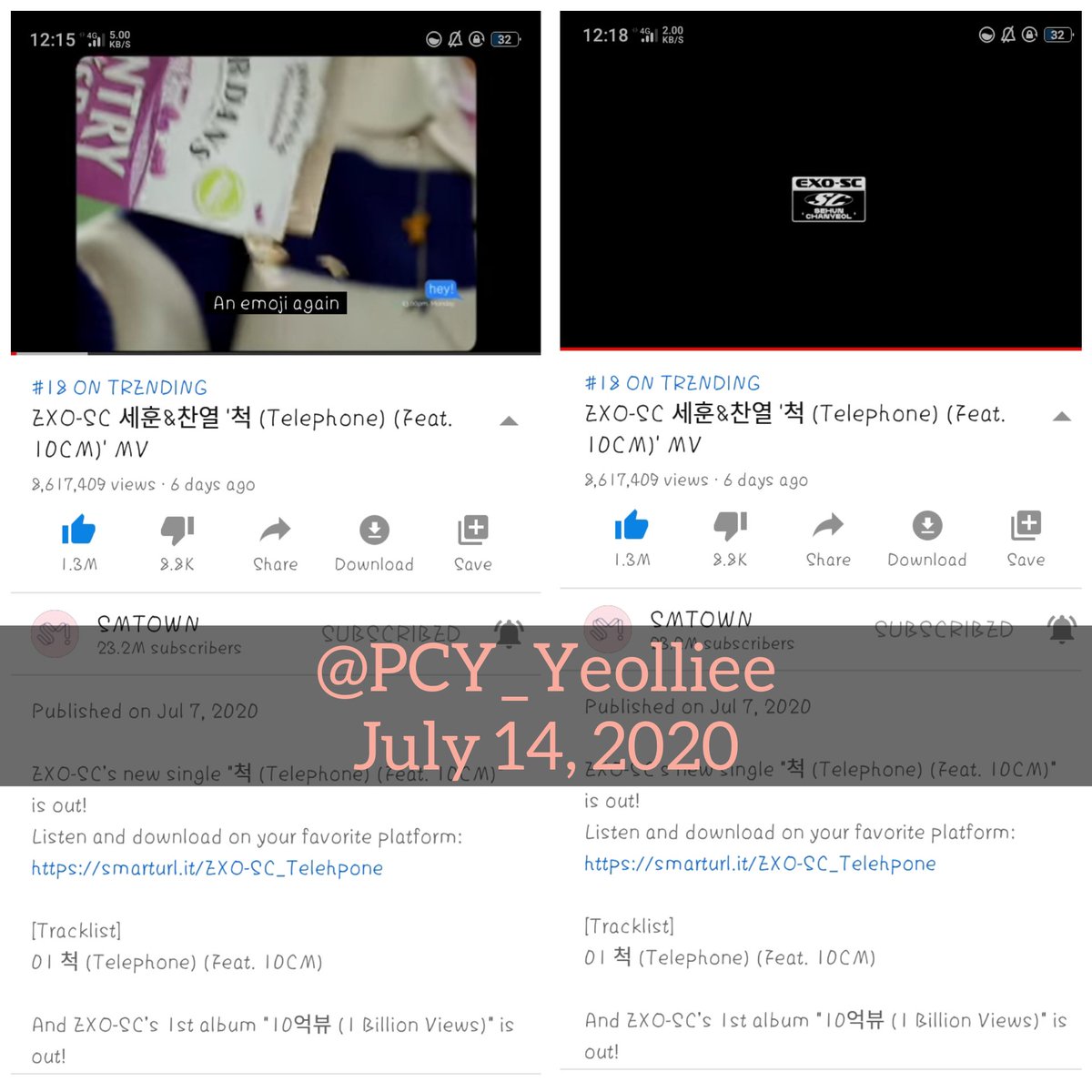 PCY_Yeolliee's tweet photo. July 14, 2020 ❁✿❀
#SEHUN_CHANYEOL #세훈_찬열
#1BillionViews
#EXOSC1BViewsNewEra
#TelephoneByEXOSCft10CM
#Telephone_EXOSC
#EXOSC_1BillionViews
#세훈 #찬열
#10억뷰 @weareoneEXO
#SEHUN #CHANYEOL #EXO_SC #10억뷰 https://t.co/JKtUDxS6PJ