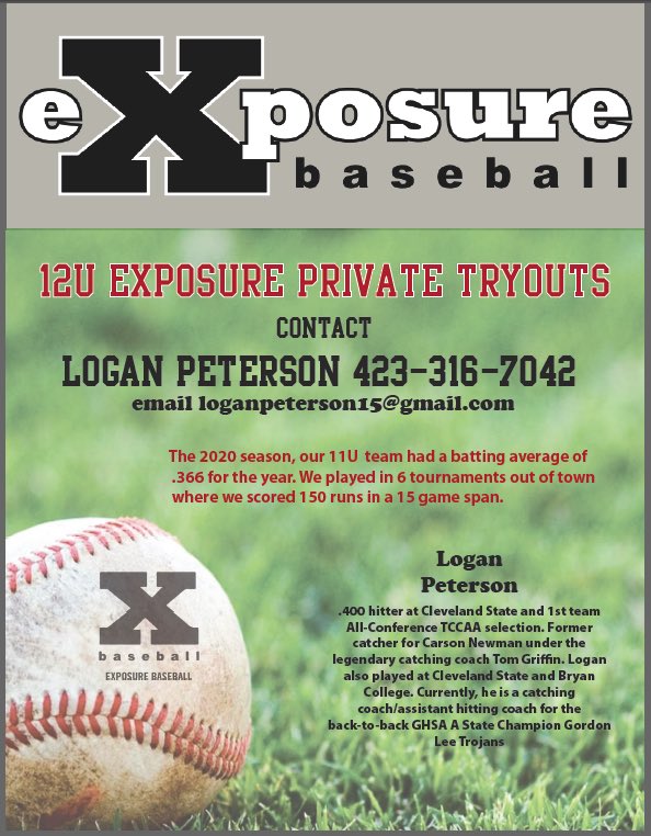 Lpeter15's tweet photo. Trojan Baseball is changing its name  to @eXposureBB and looking for one or two elite players to help get us to the top. Contact me if you like to set up a private tryout. https://t.co/TOMwKfRYPv