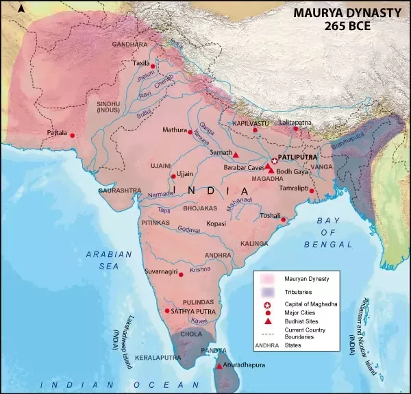 Here's the geographical map of subcontinent around 200–300 B.C.You can see that modern day Nepal didn't even exist back then. Most of the subcontinent was ruled by Maurya empire whose capital was Patliputra (Patna).It was one World's biggest & India's biggest ever empire.  https://twitter.com/ashoswai/status/1283129961948250117