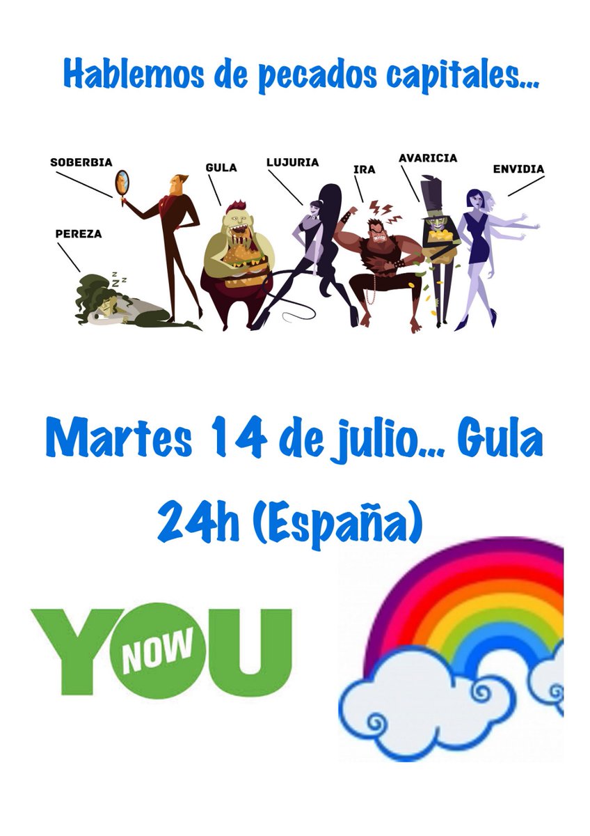 Esta noche a las 24:00 en el canal de Elenadortega en <a href="/YouNowenEspanol/">YouNow en Español</a> continua la serie de pecados capitales con la gula. Os esperamos <a href="/BahiaYounow/">BahiaYouNowOficial🔴</a>