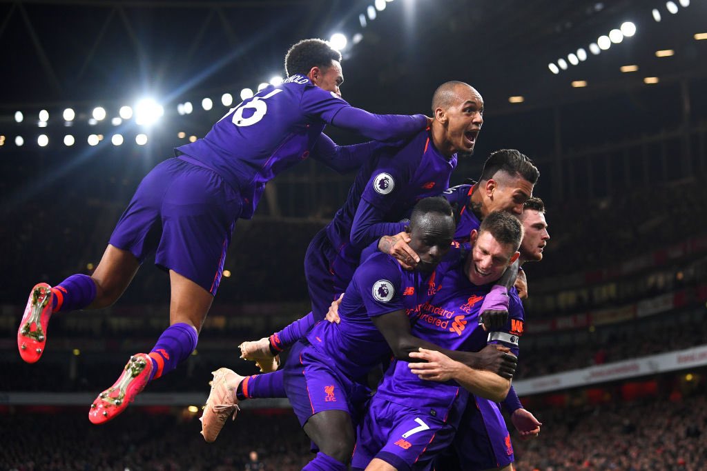 JamesMilner's tweet photo. Nice moment at the Emirates last season - but we want all 3 points tomorrow 💪🏻🔴 #YNWA #champions https://t.co/9ZUOXOsW1E