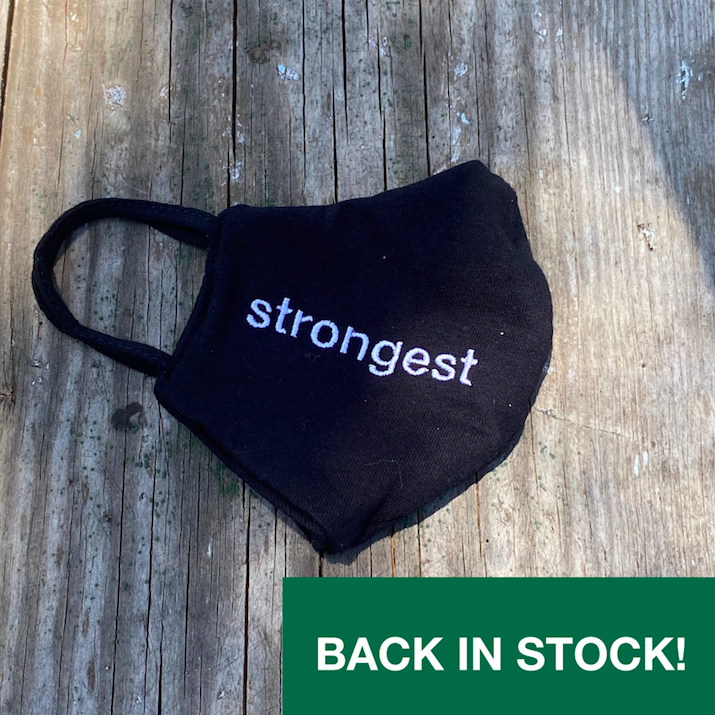StrongestNYC's tweet photo. We’ve restocked the black embroidered “Strongest” mask! Limited quantities remaining, purchase yours today: https://t.co/KneXsjULjL https://t.co/Oj5UP0zgiB
