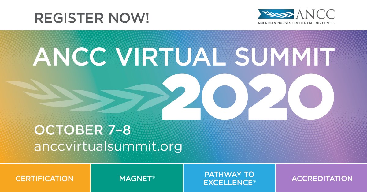 ANCCPTECon's tweet photo. Registration is now open! Book your spot for the #ANCCVirtualSummit, Oct. 7-8. Seven educational tracks, virtual booths, #networking and more. Visit https://t.co/lYcfuyfe2c. #ANCC #ANAE #Nurse #YearoftheNurse #Nursing #education https://t.co/mQP3zwgjtS
