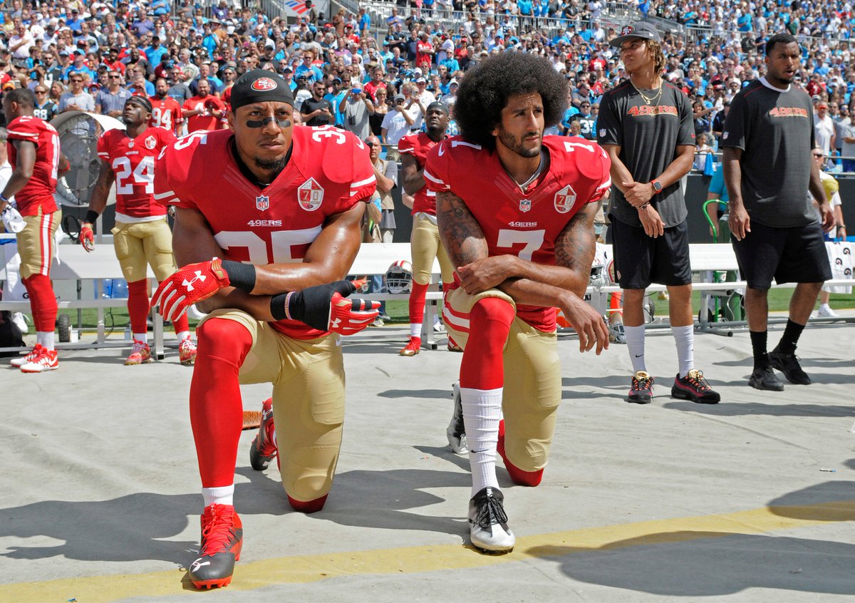 When Colin Kaepernick refused to stand for the song in 2016, he said he was making a statement about racial injustice, not protesting the anthem itself. Now the wave of reckoning that is sweeping the country may have come for the problematic song.  https://www.latimes.com/sports/nfl/la-sp-kaepernick-anthem-protest-20160827-snap-story.html
