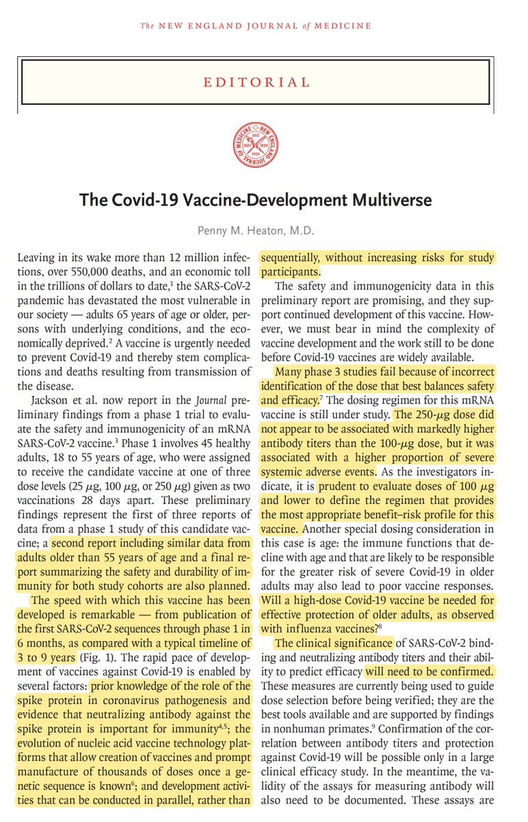 The accompanying editorial brings out the uncertainties, lingering questions and "the world has now witnessed the compression of 6 years of work into 6 months" for the vaccine multiverse by  @drpennyheaton  @GatesMRI  https://www.nejm.org/doi/full/10.1056/NEJMe2025111?query=featured_home