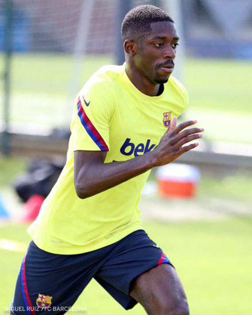 ESPNFC's tweet photo. Ousmane Dembele is back at the training ground in Barcelona. https://t.co/FsVjLSET8n