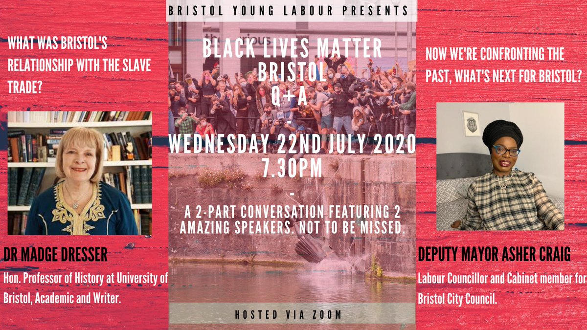 Join our Q&amp;A on the Black Lives Matter movement with <a href="/MadgeDresser/">Madge Dresser</a> and @CllrAsherCraig on Wednesday 22nd July 7.30! Meeting details to be emailed out to all members