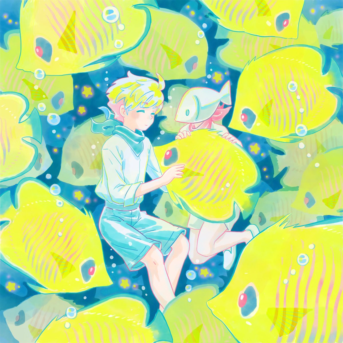 ヒロコ ゴールデンバタフライフィッシュ イラスト好きな人と繋がりたい イラスト Illustration Adobefresco