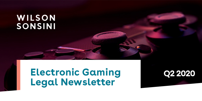 wilsonsonsini's tweet image. We are pleased to distribute the Q2 2020 edition of our Electronic Gaming Legal Newsletter which covers trends in the #electronicgaming industry and #eSports in the #digitalmedia industry. To learn more and read the full newsletter visit: wsgr.com/en/insights/el…