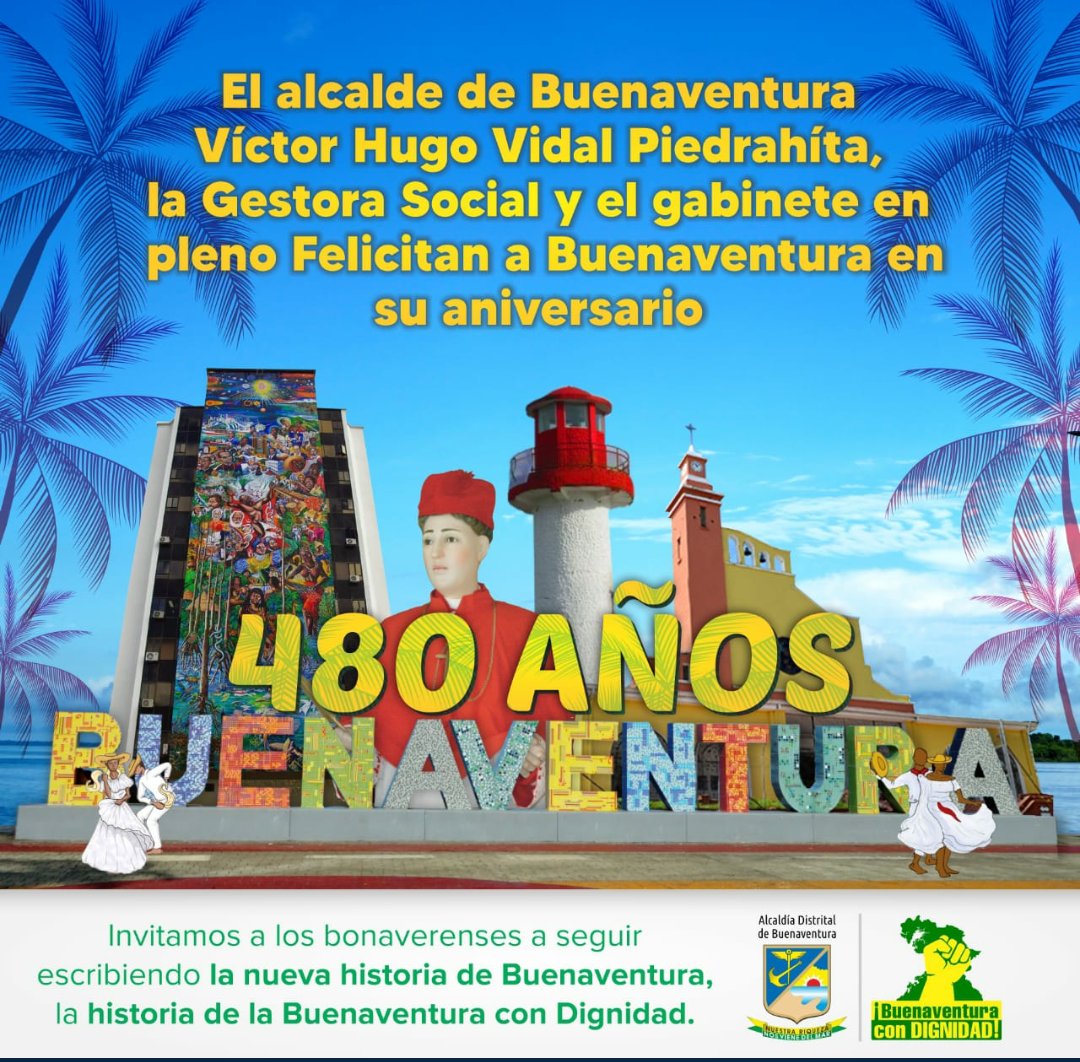 👉🌟🎵 Hoy Buenaventura esta de cumpleños! 🎂Se celebran  480 años desde su fundación🌎🇨🇴 Feliz cumpleaños bello puerto de mar! 🍩🍬☕