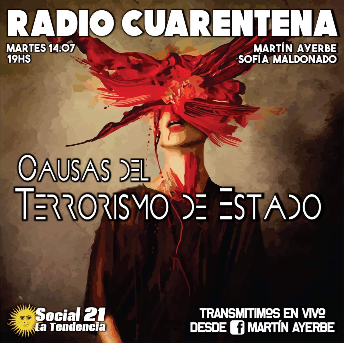 MLNPba's tweet photo. 📻#RadioCuarentena #CausasDelTerrorismoDeEstado 📻
🗓Hoy Martes 14/7 a las 19hs 🕖
🗣 Transmite en vivo desde la cuenta de Facebook de Martin Ayerbe junto a #SofiaMaldonado de #Social21LaTendencia https://t.co/Lta7f9frRP