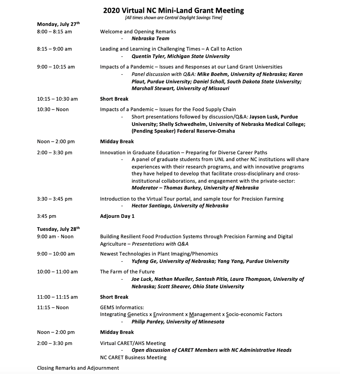 NCCEA's tweet photo. Register now for the July 27-28, 2020 NC Mini #LGU #CARET AHS Virtual Meeting, hosted by @UNL_IANR and @UNLExtension! Looking forward to seeing you online! https://t.co/bJPaFe8a5T