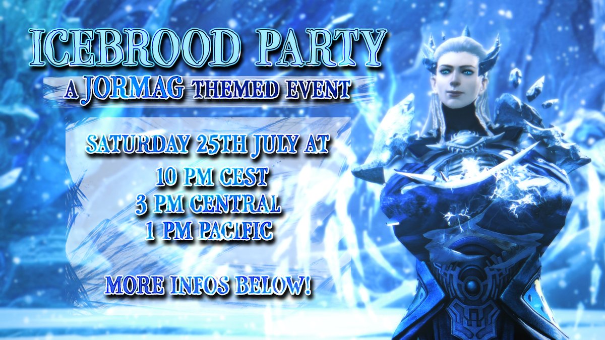 I've been talking about it in various places and with the new trailer out and the episode coming I think it's the right moment to make this public!Welcome to the Icebrood Party, a in game Jormag themed event (NA only for now)All the infos in the thread below! #GW2  #GuildWars2