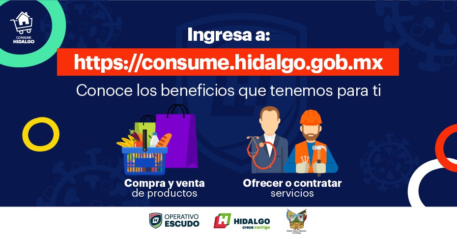 omarfayad's tweet photo. En #ConsumeHidalgo pueden ingresar empresas comerciales, industriales y demás giros para ofrecer sus bienes y servicios de manera directa a los consumidores hidalguenses. Ingresa a: https://t.co/DxgSqDHmHb y conoce más. #OperativoEscudo https://t.co/mUsVelmevE