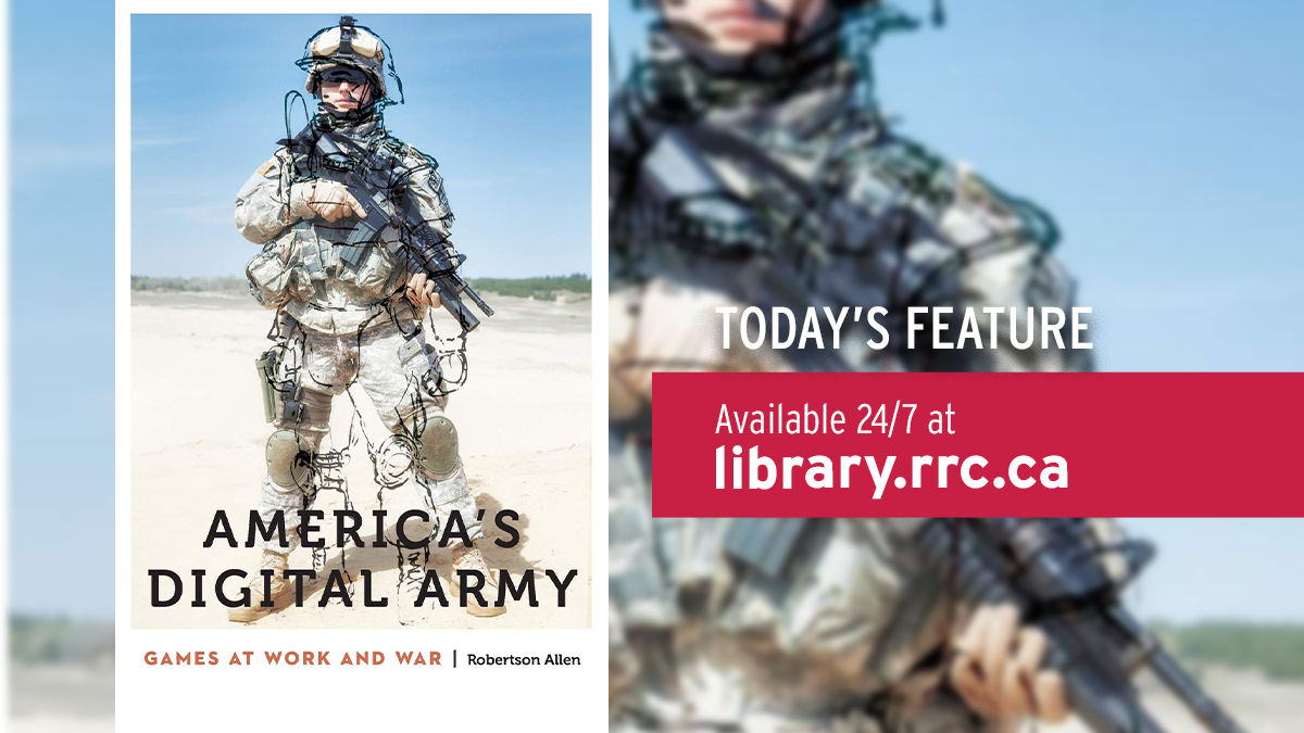RRCLibrary's tweet image. TODAY'S FEATURE
America's Digital Army : Games at Work and War (e-book)
ow.ly/AIAe50AyoWR

America's Digital Army is an ethnographic study of the link between interactive entertainment and military power.

#ComputerWarGames #RRCFeature #OnlineCollection #RRC