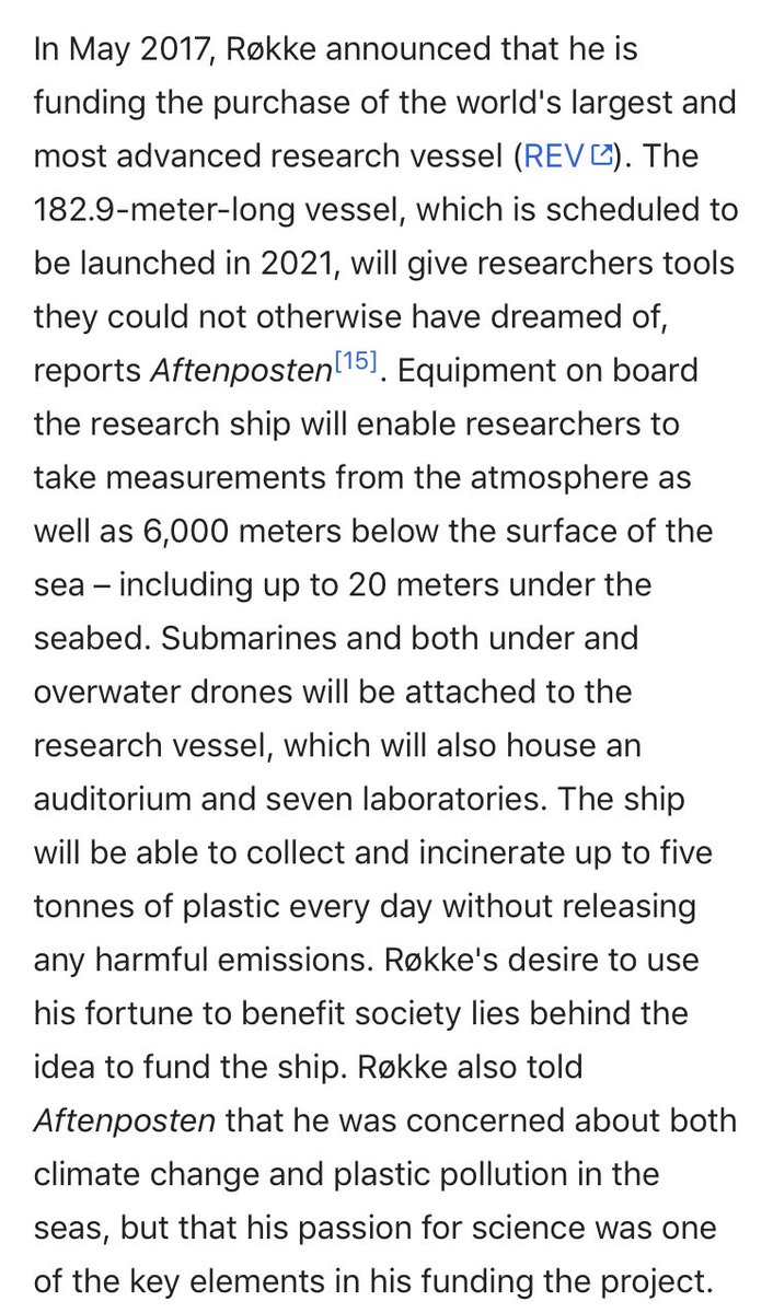 61/ Kjell Inge RøkkeCORRUPT NORWEGIAN FISHING MAGNATECreated massive research vessel with *attached submarines and drones that can be deployed*It’s meant for deep underwater exploration.....I wonder if he knows [GM]