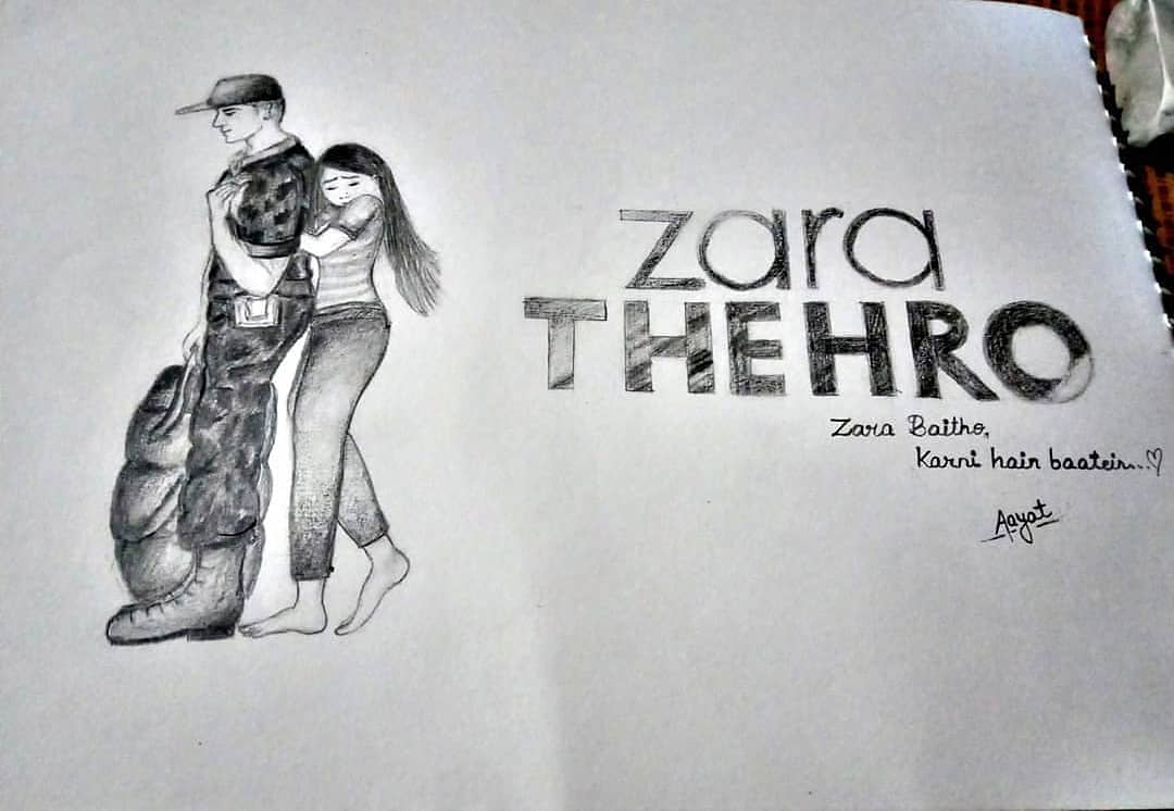 A lil dedication to our soldiers who leave their loved ones behind to protect  our country..❤  #ZaraThehro 
Thankyou for this beautiful song..💫❤
<a href="/AmaalMallik/">Amaal Mallik</a> <a href="/ArmaanMalik22/">ARMAAN ✦</a> <a href="/TulsikumarTK/">Tulsi Kumar</a> <a href="/Mehreenpirzada/">Mehreen Pirzada👑</a>  <a href="/daboomalik/">Daboo Malik</a> Art from <a href="/AM_Aayat/">Aayat✨</a> 💜