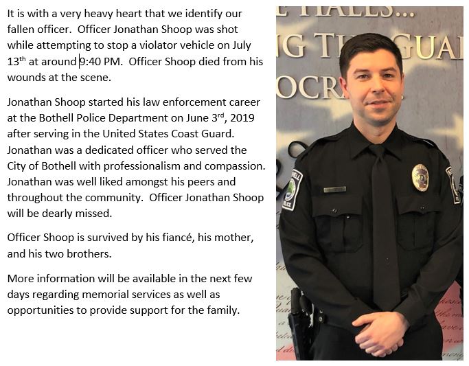It is with a very heavy heart that we identify our fallen officer.